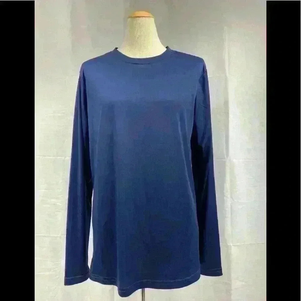 MIER Men's Quick Dry Long Sleeve T-Shirt Blue Size Small